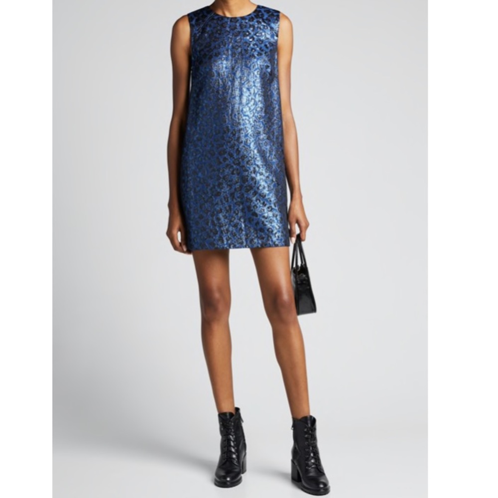 NWT TANYA TAYLOR Metallic Leopard Shift Dress